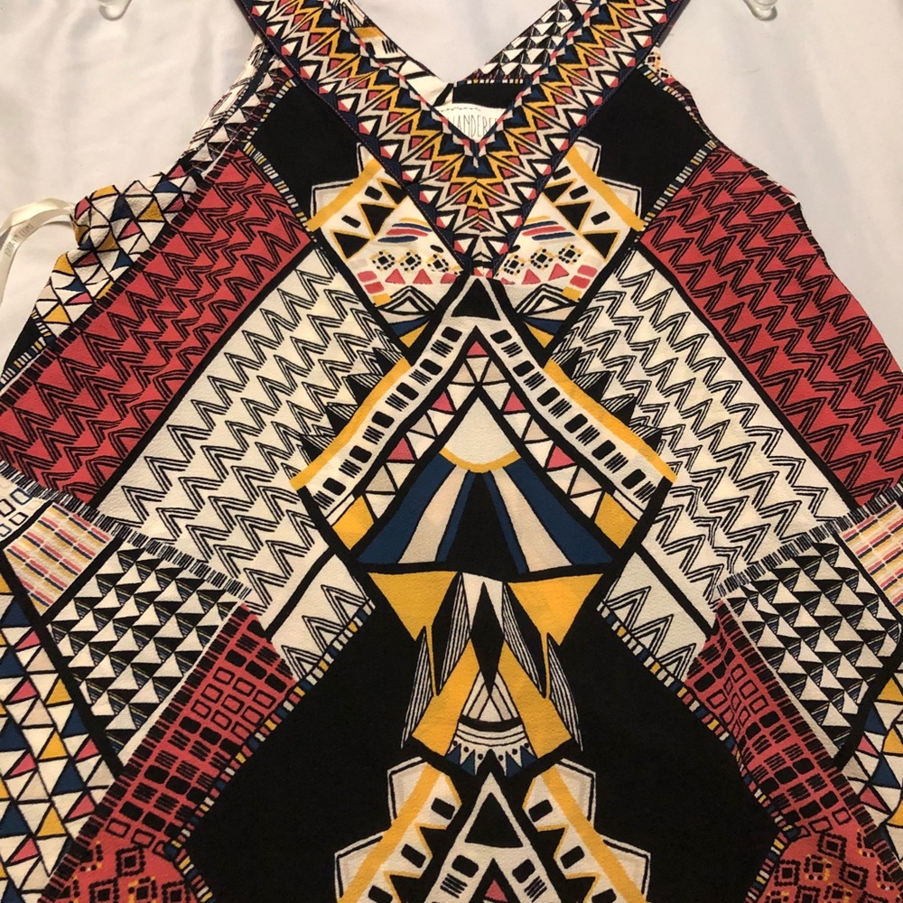 low V-neck shirt with a pattern .